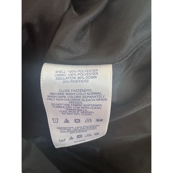 Lands' End Down Puffer Vest Womens Small Black White Full Zip Moroccan - Picture 5 of 6